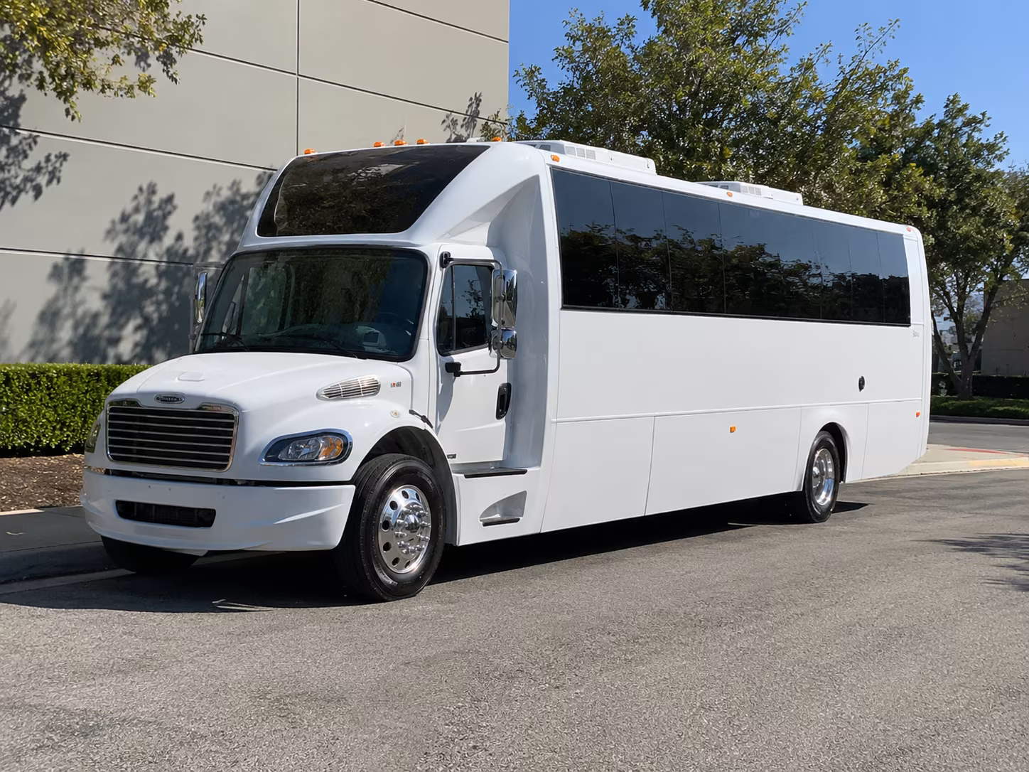 Group beside a Mercedes Sprinter limo in Cape Coral