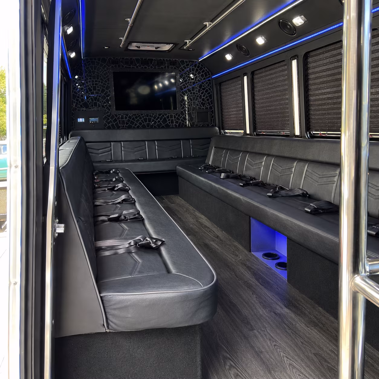 Cape Coral Birthday, Sweet 16, & Quinceañera Transportation party bus interior