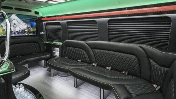 Interior of Charter Bus Company Brandon's 15 Passenger Party Bus in Brandon