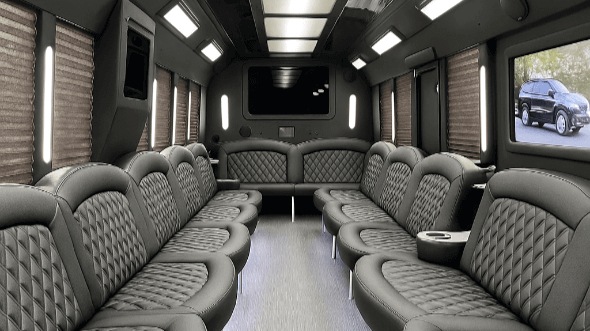 Interior of Charter Bus Company Bradenton's 20 Passenger Party Bus in Bradenton