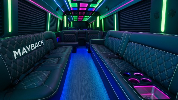 Interior of Charter Bus Company Sarasota's 20 Passenger Party Bus in Sarasota