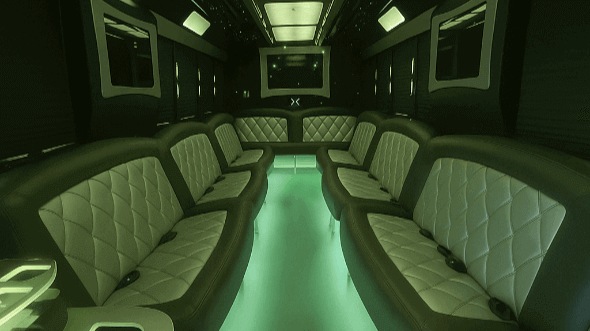Interior of Charter Bus Company Brandon's 25 Passenger Party Bus in Brandon