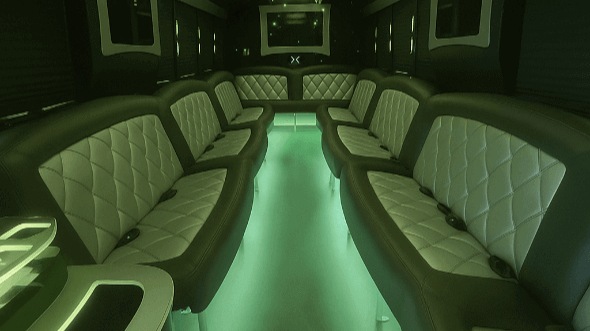 Interior of Charter Bus Company Lehigh Acres's 25 Passenger Party Bus in Lehigh Acres