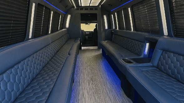 Interior of Charter Bus Company Brandon's 30 Passenger Party Bus in Brandon