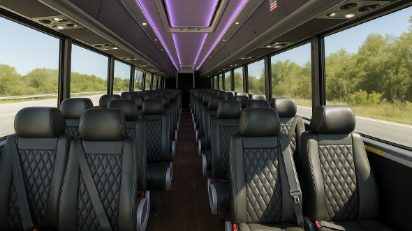 Interior of Charter Bus Company Cape Coral's 35 Passenger Minibus in Cape Coral