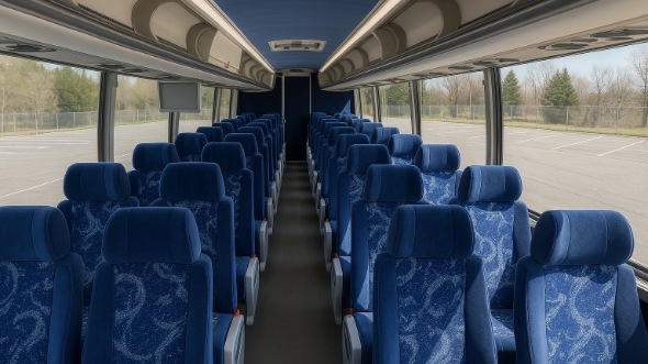 Interior of Charter Bus Company Cape Coral's 40 Passenger Charter Bus in Cape Coral