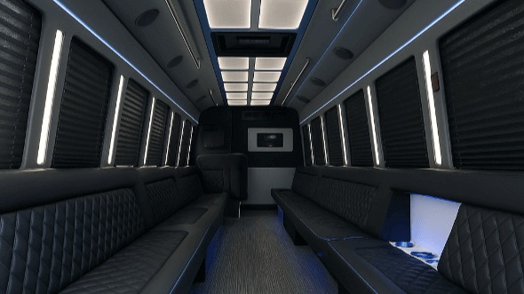 40 passenger party bus interior