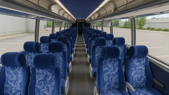 Interior of Charter Bus Company Cape Coral's 44 Passenger Charter Bus in Cape Coral
