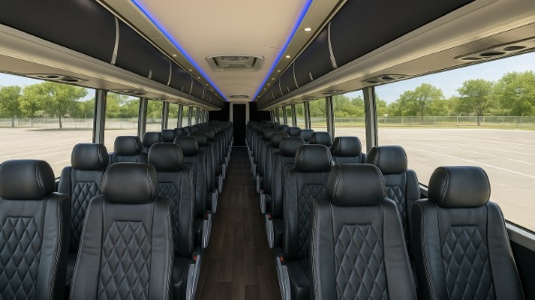 Interior of Charter Bus Company Cape Coral's 45 Passenger Charter Bus in Cape Coral