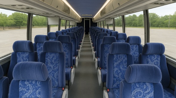 Interior of Charter Bus Company Cape Coral's 47 Passenger Charter Bus in Cape Coral