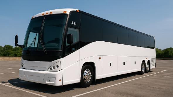 Exterior of Charter Bus Company Cape Coral's 48 Passenger Charter Bus in Cape Coral