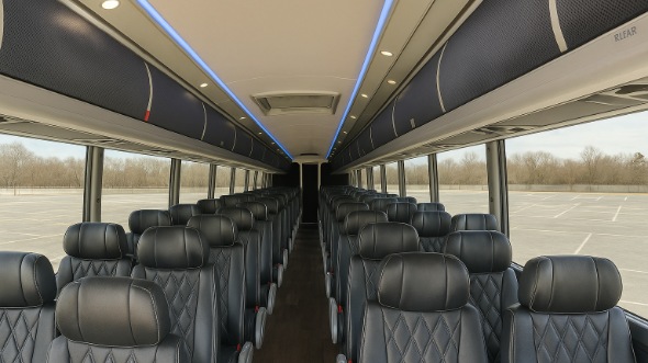 Interior of Charter Bus Company Cape Coral's 48 Passenger Charter Bus in Cape Coral