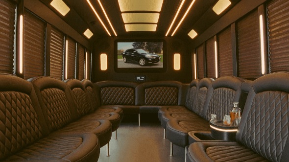 50 passenger party bus interior