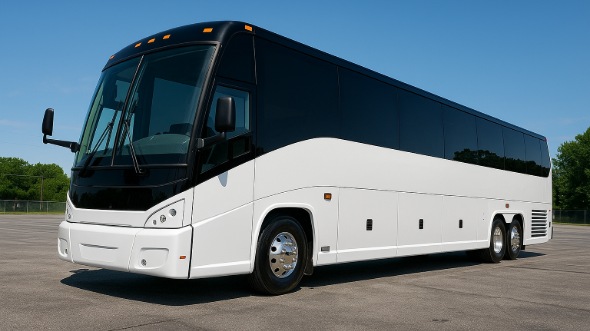 Exterior of Charter Bus Company Cape Coral's 55 Passenger Charter Bus in Cape Coral