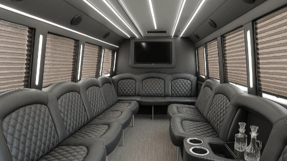 cape coral 25 passenger party bus inside
